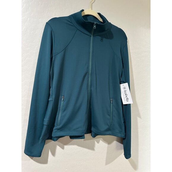 Isabella Active Wear Ruffle Back Peplum Jacket Moisture Wicking UV Protection si - Picture 1 of 7